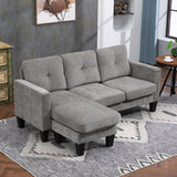 easycomfort easycomfort divano angolare 3 posti con cuscino per seduta e schienale in tessuto effetto ciniglia 186x130x84 cm tortora