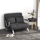 easycomfort easycomfort divano letto 2 posti in similpelle e acciaio con seduta regolabile in 5 posizioni 105x80x78 cm grigio