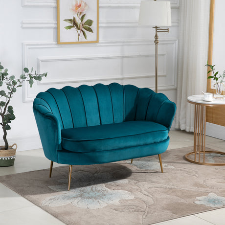 easycomfort easycomfort divano vintage 2 posti industrial chic in tessuto effetto velluto e metallo 130x77x77 cm alzavola e oro ean 8055776912905