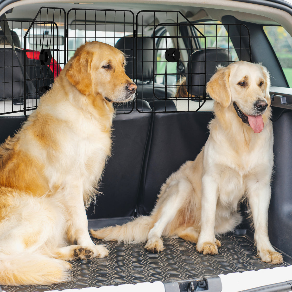 easycomfort easycomfort griglia divisoria auto per cani universale con larghezza regolabile e pieghevole 93 150x42cm nero