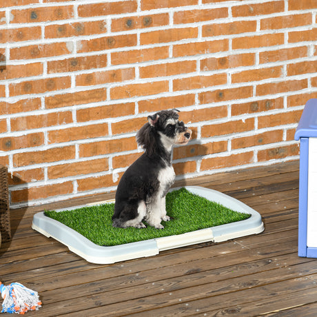 easycomfort easycomfort lettiera per cani 3 strati con prato sintetico griglia e vassoio inferiore 63x48 5cm