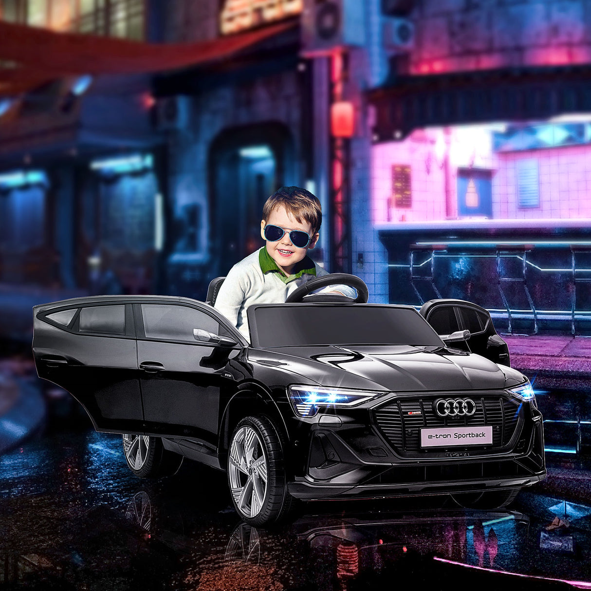 easycomfort easycomfort macchina elettrica per bambini 12v con telecomando velocita 3 8kmh luci e musica eta 3 5 anni nero