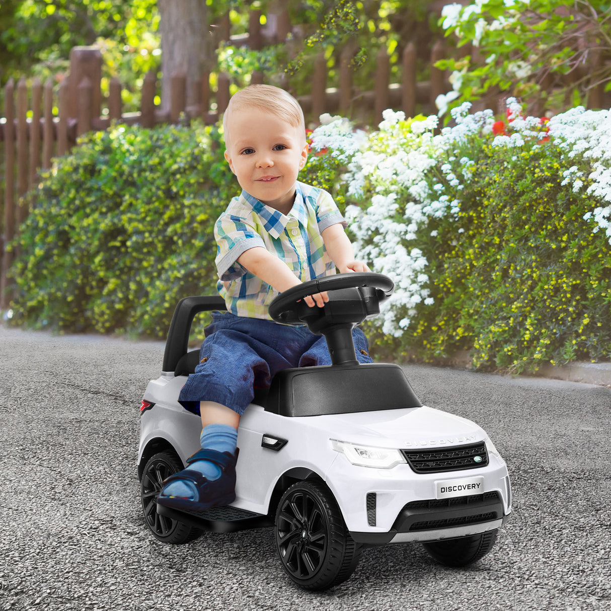 easycomfort easycomfort macchina elettrica per bambini 18 mesi a 5 anni con musica e clacson auto a 6v elettrico e a spintavelocita 3kmh bianco