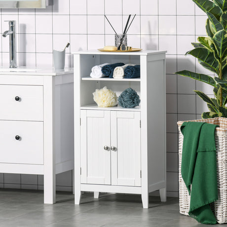 easycomfort easycomfort mobile bagno con mensole regolabili e armadietto 2 ante mobiletto bagno multiuso in legno bianco 50x30x93cm