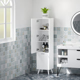 easycomfort easycomfort mobile da bagno con armadietto a 3 ripiani e spazio portaoggetti inferiore in legno 35x31 5x144 cm bianco