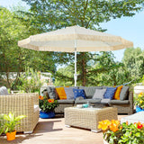 easycomfort easycomfort ombrellone da giardino a manovella inclinabile e palo a 2 sezioni poliestere e metallo 2 6x2 4 m bianco