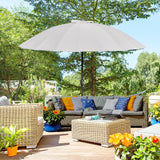easycomfort easycomfort ombrellone da giardino e terrazza 2 5x2 5 m a manovella con 18 stecche e inclinabile grigio