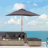 easycomfort easycomfort ombrellone da giardino inclinabile 2x1 5 m con 6 stecche e palo in legno di abete grigio scuro