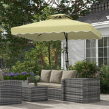 easycomfort easycomfort ombrellone decentrato 2 5x2 5 m con base a croce e apertura a manovella in metallo e poliestere beige