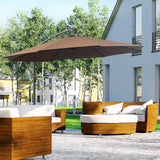 easycomfort easycomfort ombrellone decentrato 3x2 5 m con base a croce e manovella in acciaio e poliestere color caffe