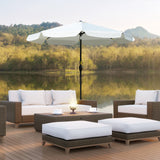 easycomfort easycomfort ombrellone rotondo inclinabile con manovella in alluminio metallo e poliestere 266x248 5 cm bianco crema