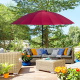 easycomfort easycomfort ombrellone rotondo pieghevole a 18 stecche con manovella in metallo e poliestere 250x240 cm rosso vino