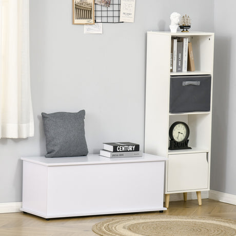easycomfort easycomfort panca contenitore multiuso in legno truciolare con coperchio apribile per camera e ingresso 100x40x40cm bianco