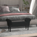 easycomfort easycomfort panca fondo letto imbottita con braccioli arrotolati 102x35x51cm nero