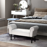 easycomfort easycomfort panca fondo letto imbottita con braccioli arrotolati e 4 piedini 102x35x51 cm grigia