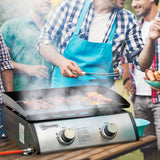 easycomfort easycomfort piastra barbecue a gas da tavolo con 2 bruciatori e potenza 6kw 48 5x46x21cm nero