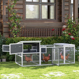 easycomfort easycomfort pollaio per galline con casetta nido per cova e area esterna 214x101x 91 5cm grigio