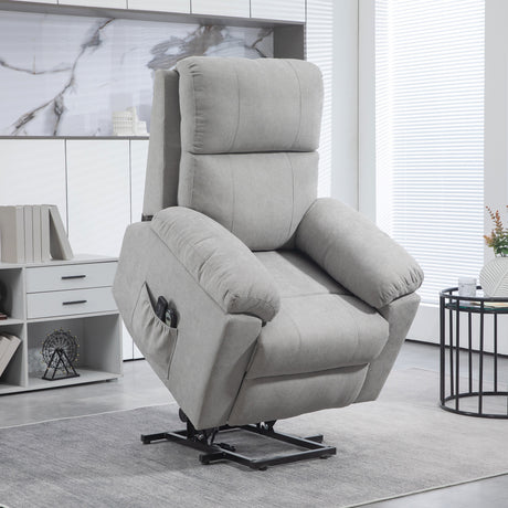 easycomfort easycomfort poltrona alzapersona reclinabile a 135 con 8 punti massaggianti e poggiapiedi 89x99x103 cm grigio chiaro