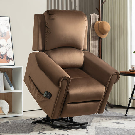 easycomfort easycomfort poltrona alzapersona reclinabile a 135 e massaggiante con telecomando 88x92x106 cm marrone scuro