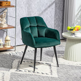 easycomfort easycomfort poltrona da salotto in velluto e imbottita con gambe in acciaio e braccioli estesi verde