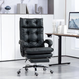 easycomfort easycomfort poltrona da ufficio in finta pelle con schienale reclinabile 135 e poggiapiedi estraibile nero