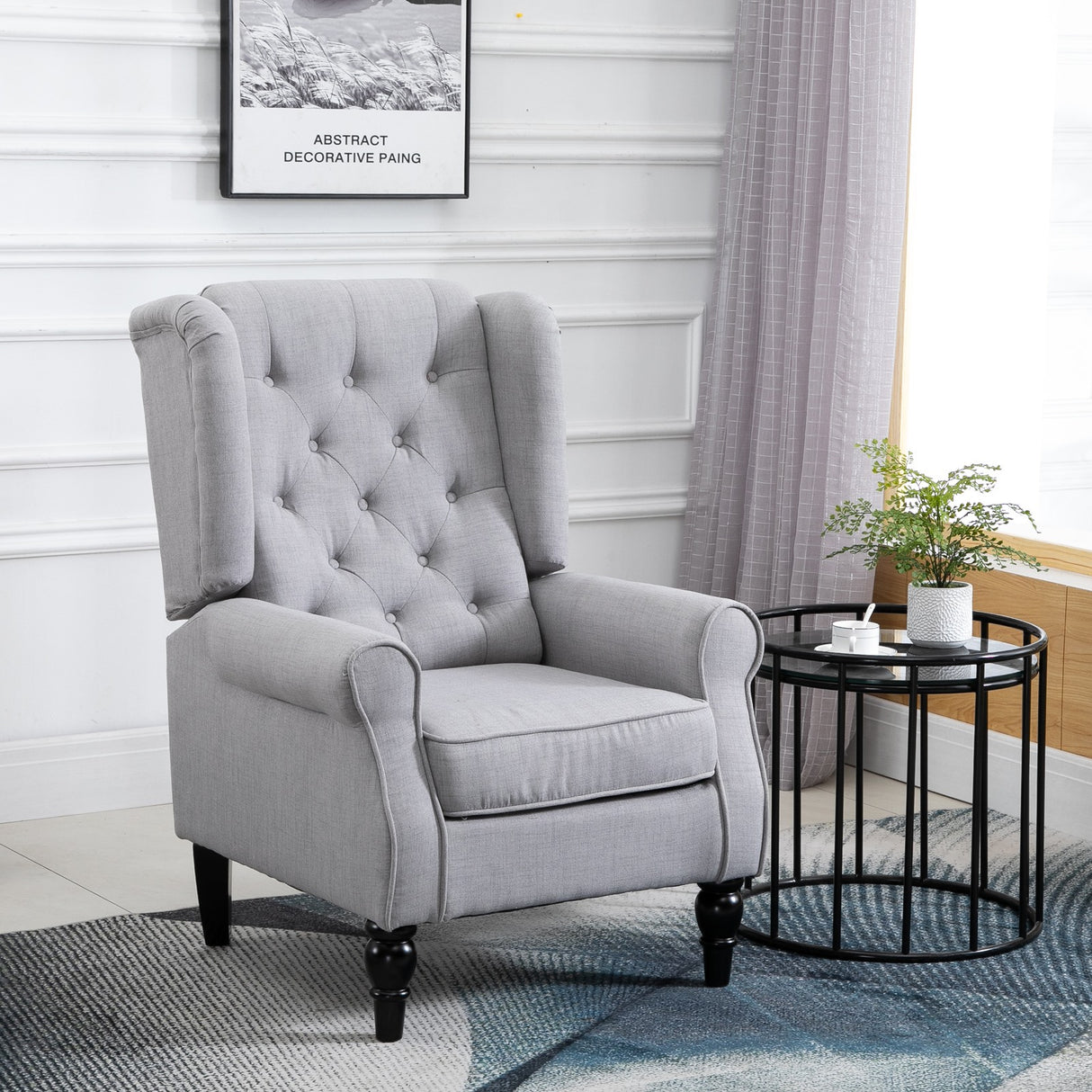 easycomfort easycomfort poltrona grigia in stile francese con ampia seduta gambe rivestite in legno e cuscini sfoderabili ean 8054144133850
