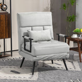 easycomfort easycomfort poltrona letto 3 in 1 con cuscino incluso in acciaio e poliestere 71x71x97 cm grigio chiaro
