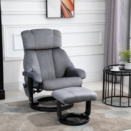 easycomfort easycomfort poltrona massaggiante reclinabile con poggiapiedi e telecomando in finta pelle pu 76x80x102 cm grigio
