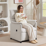 easycomfort easycomfort poltrona reclinabile elettrica con telecomando e poggiapiedi in tessuto effetto velluto 80x83x104 cm crema