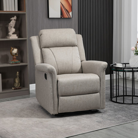 easycomfort easycomfort poltrona reclinabile manualmente 135 con poggiapiedi poggiatesta e braccioli imbottiti 78x96x102 cm grigio