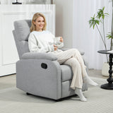 easycomfort easycomfort poltrona reclinabile manualmente a 60 extra imbottita in tessuto con poggiapiedi grigio