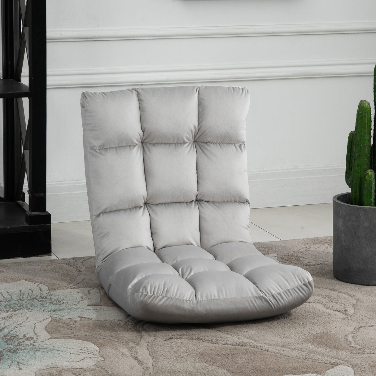 easycomfort easycomfort poltrona relax da terra con schienale reclinabile fino 180 71x55x53 5cm grigio chiaro