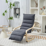 easycomfort easycomfort poltrona relax in legno con rivestimento in velluto e poggiapiedi regolabile grigio scuro