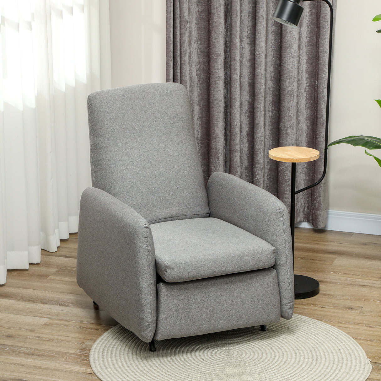 easycomfort easycomfort poltrona relax reclinabile con poggiapiedi estraibile copertura di ricambio e seduta con molle grigio