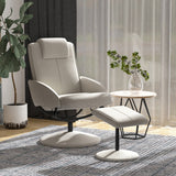 easycomfort easycomfort poltrona relax reclinabile con pouf poggiapiedi abbinato e rivestimento in finta pelle 71x78x101cm grigia ean 8054144134468
