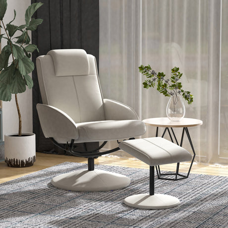 easycomfort easycomfort poltrona relax reclinabile con pouf poggiapiedi abbinato e rivestimento in finta pelle 71x78x101cm grigia ean 8054144134468
