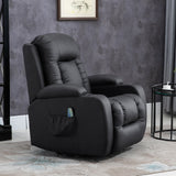 easycomfort easycomfort poltrona relax reclinabile fino 150 in finta pelle con 8 punti massaggio e riscaldamento nero