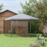 easycomfort easycomfort recinto per galline con tetto e porta bloccabile in acciaio per 10 15 animali 4x3 5x2 6m