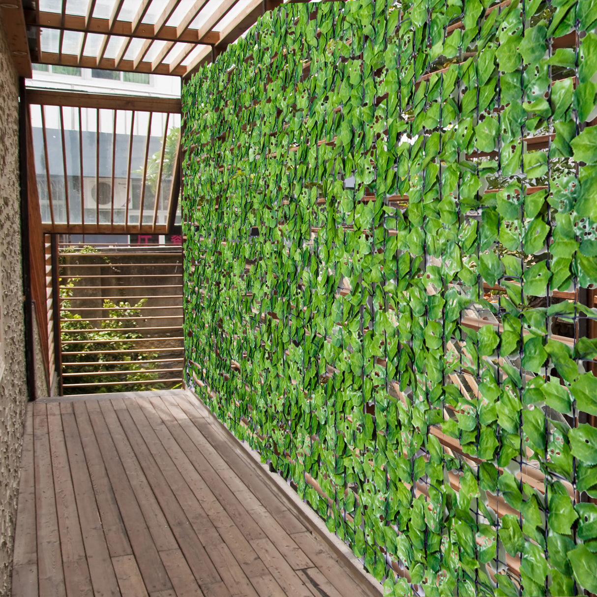easycomfort easycomfort rotolo di siepe artificiale per balcone e giardino in pe verde 300x150cm