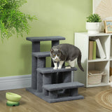 easycomfort easycomfort scaletta per cani e gatti a 4 gradini con rivestimento in peluche 61x41x60 cm grigio