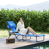 easycomfort easycomfort sdraio da giardino pieghevole con schienale regolabile cuscino e foro per viso blu scuro