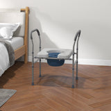 easycomfort easycomfort sedia comoda wc per anziani e disabili 4 in 1 regolabile in altezza con braccioli imbottiti grigio
