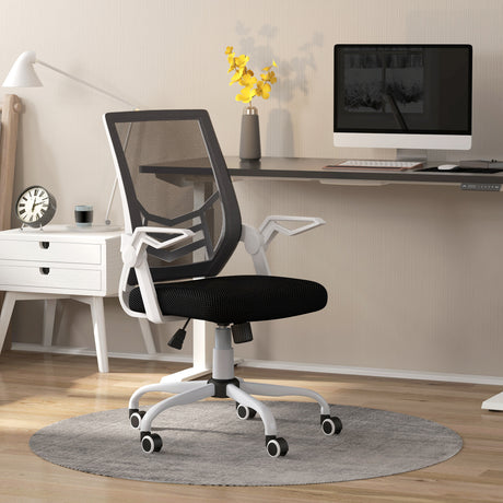 easycomfort easycomfort sedia da ufficio ergonomica ad altezza regolabile in tessuto effetto lino 62 5x55x94 104 cm bianco e nero