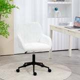easycomfort easycomfort sedia da ufficio in tessuto con altezza regolabile seduta girevole e ruote bianco