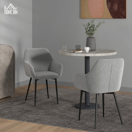 easycomfort easycomfort set 2 sedie da pranzo nordiche imbottite con braccioli ricurvi in tessuto effetto velluto 54x57x80 cm grigio scuro