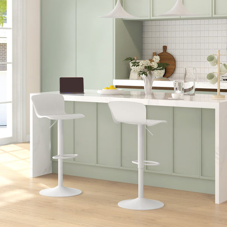 easycomfort easycomfort set 2 sgabelli da bar con schienale girevoli e con altezza regolabile polipropilene bianco