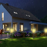 easycomfort easycomfort set 4 faretti da esterno led a energia solare con 4 picchetti in plastica 12x72 cm nero