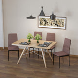 easycomfort easycomfort set 4 sedie imbottite per soggiorno o sala da pranzo sedie da cucina moderne in metallo e tessuto cachi