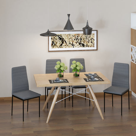 easycomfort easycomfort set 4 sedie imbottite per soggiorno o sala da pranzo sedie da cucina moderne in metallo e tessuto grigio