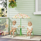 easycomfort easycomfort set da giardino per bambini 2 5 anni con tavolino rotondo 2 sedie pieghevoli e un ombrellone verde